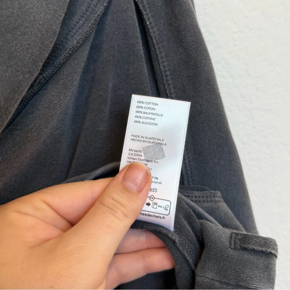 Free People We The Free Not The Same Long Sleeve Slouchy Shirt Dark Gray Medium - Picture 3 of 6